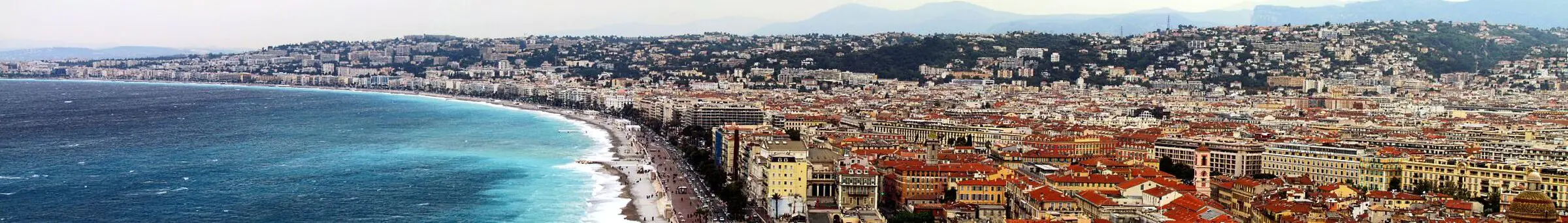 The Baie des Anges and the Promenade des Anglais from the Colline du Château in Nice